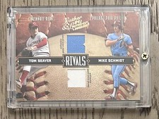 2004 Donruss Leather & Lumber #LLR-9 Tom Seaver Mike Schmidt Rivals Jersey #/250
