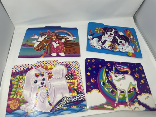 Lot Of 4 Used Lisa Frank File Folders Dog Horse Unicorn - Picture 6 of 8
