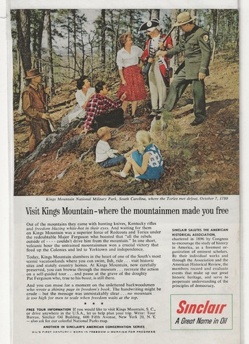 VTG Sinclair Salutes the American Historical Association Ad Kings Mountain NC