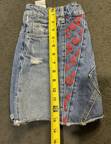 Pepe Archive Denim Mini Skirt- Size Medium Distressed - Picture 5 of 6