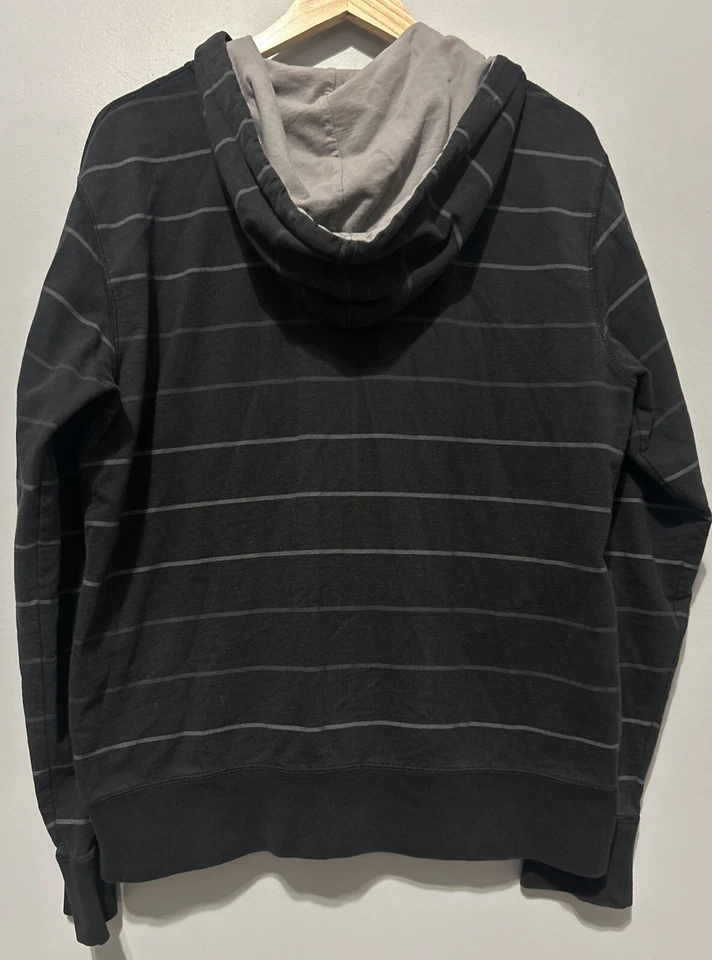 Chaqueta a Rayas Negras Y2K Billabong Cremallera Completa Mediana Grunge, Surf y Patín Foto 3 de 4