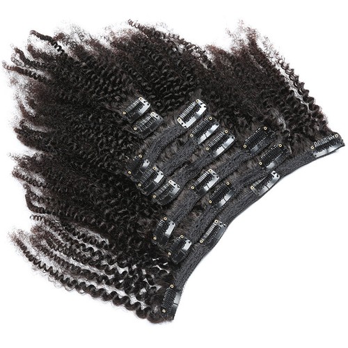 4B 4C Afro Kinky Curly Clip in Hair Extensions 8PCS Brazilian Human Hair Weaves - Picture 15 of 28