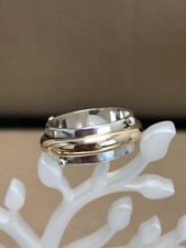 14K Yellow Gold 925 Sterling Silver Designer Ring Size 7.5