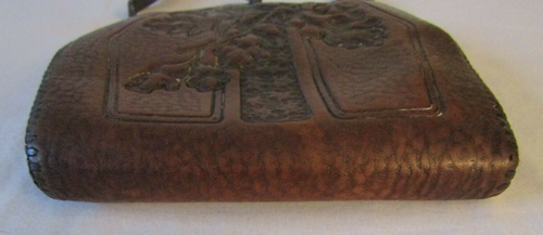 Antiguo Art Nouveau Deco Hoja de Bellota Torneada Cerradura Gira Cuero Marrón - Imagen 9 de 10