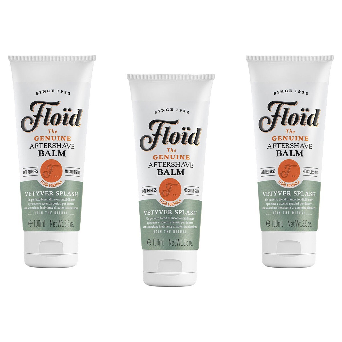 3pz Floid Aftershave Balm balsamo dopobarba Vetyver Splash idratante 100ml