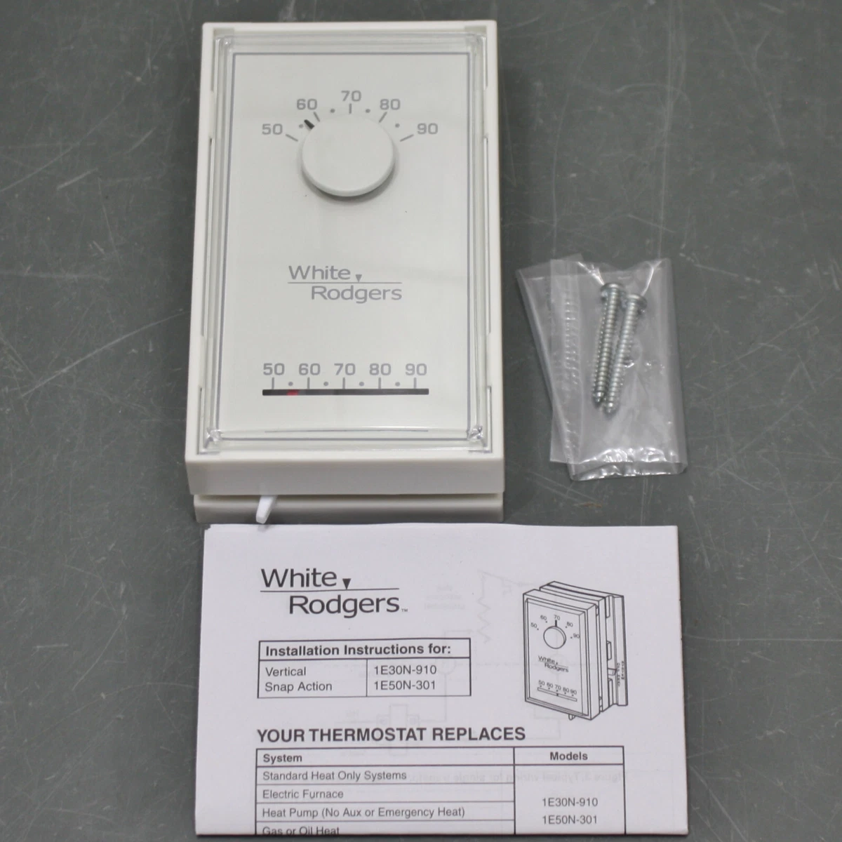 3) Emerson White Rodgers Thermostat 1E30N-910, Low Voltage Heat Only,  Rectangle | eBay