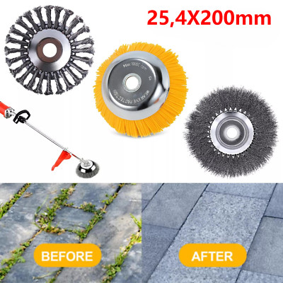 8'' Grass Strimmer Head Trimmer Brush Steel Wire Wheel Weed Cutter Garden Lawn DE