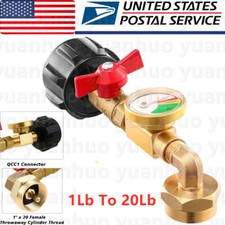 1Lb To 20Lb Tank Propane Refill Adapter With Gauge And ON-Off Control Valve US
