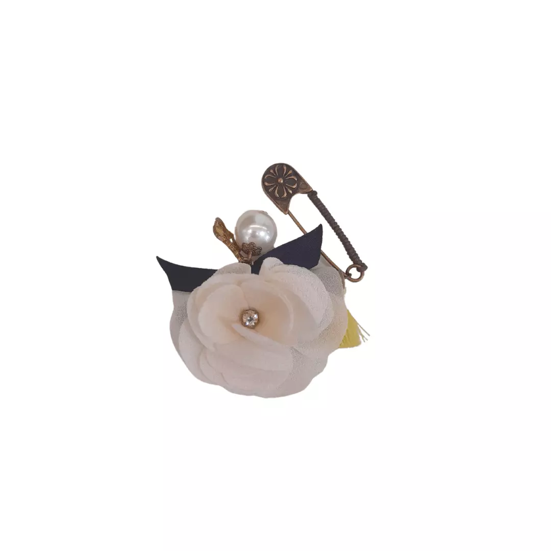 White flower sale brooch