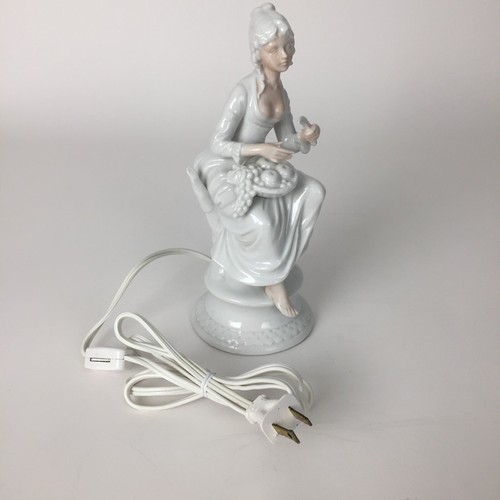 I W Rice IRICE Imports Night Light Porcelain Girl With Fruit Basket Japan Tested - Picture 10 of 14