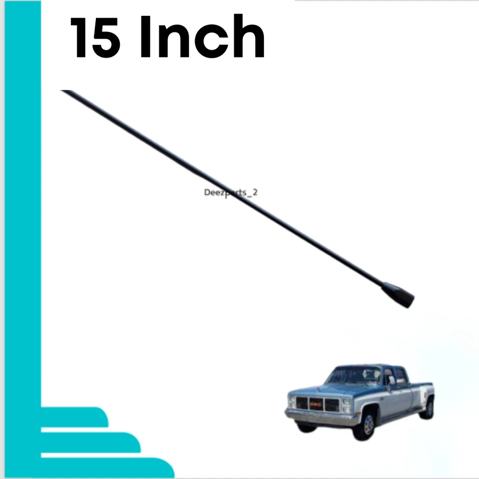 Antena 15" preta para Chevrolet K1500 K2500 K3500 Pickup 1988-2000 fêmea - Imagem 3 de 4