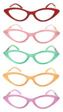 1 or 2 Pair Cat Eye Jelly Color Frame Full Lens NOT Bifocal Reading Glasses
