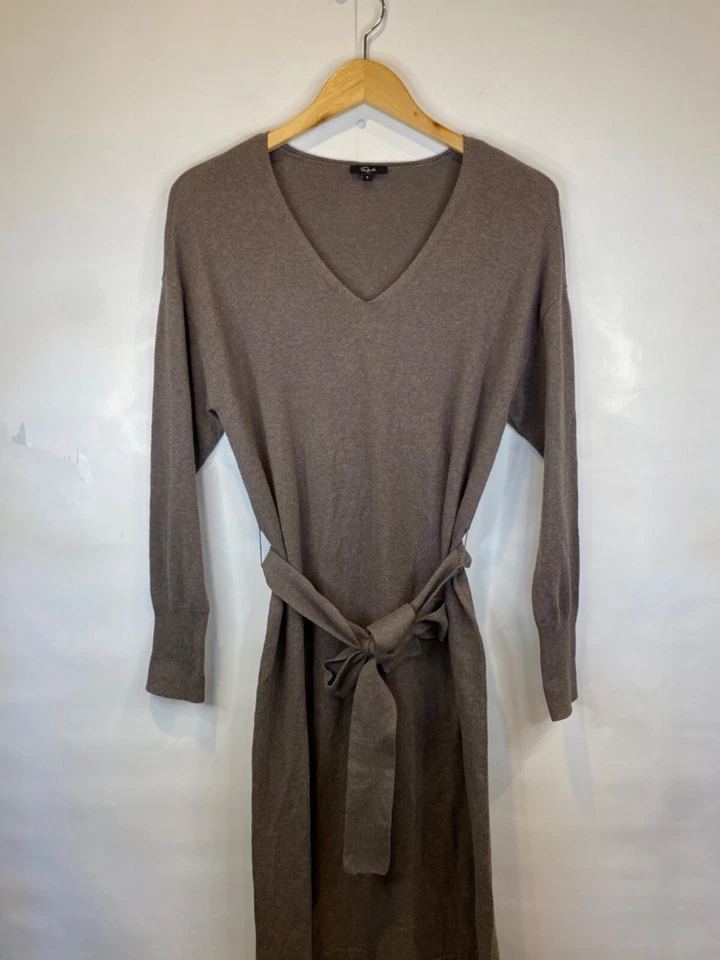 Vestido Suéter RAILS Talla Pequeña Margot Marrón Latte Tejido Algodón Cachemira Midi Usado en Excelente Condición Foto 3 de 4