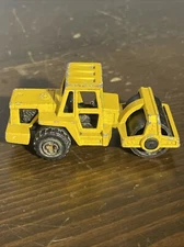 Vintage Majorette Construction Road Roller Yellow Die Cast Made in France Used