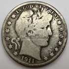 1911-S Barber Half Dollar VG Coin Full Date And Rims Nice Coin To Collect A1