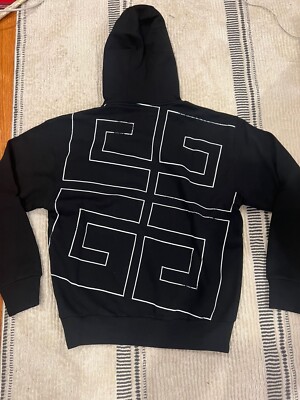 NWT GIVENCHY Black 4G Embroidered Logo Hoodie Sweatshirt | eBay