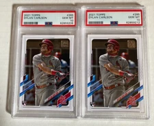 2021 Topps #285 Dylan Carlson RC Lot of 2 PSA 10