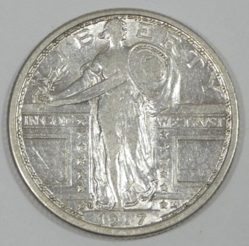 1917-D Ty-1 Standing Liberty Quarter XF/AU Silver 25c
