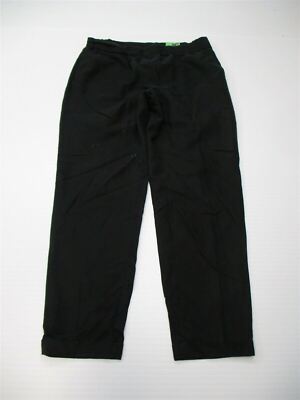 CHICO'S Women's Size 6 High Waist Black Cuffed Tapered Leg Trouser Pants