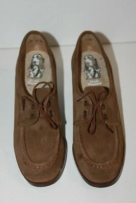 HUSH PUPPIES Escarpins à Lacets Daim Marron Naturel T 38 TBE - Photo 1/4