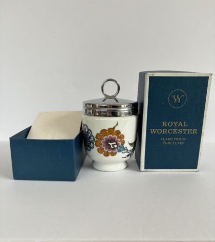 New In Box-Palmya Royal Worcester Porcelain Egg Coddler, Lid Made in England - Picture 1 of 8
