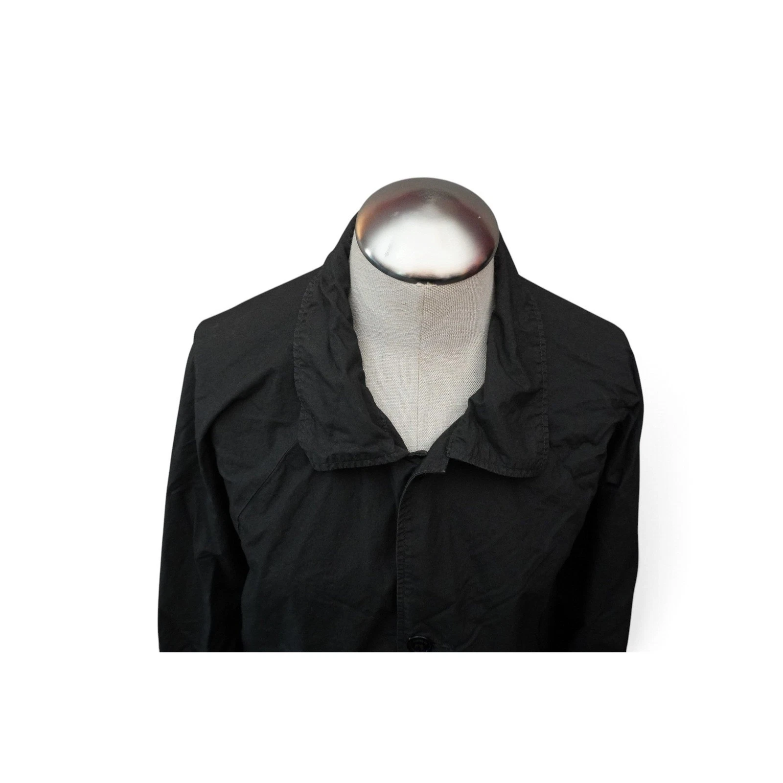Ordinary Fits Quilt Deli Coat Mens 1 Black Cotton Japanese Shop Workwear Jacket - product detail image 14
