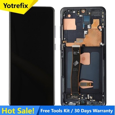 For Samsung Galaxy S20 Ultra Black Frame LCD Display Touch Digitizer Replacement