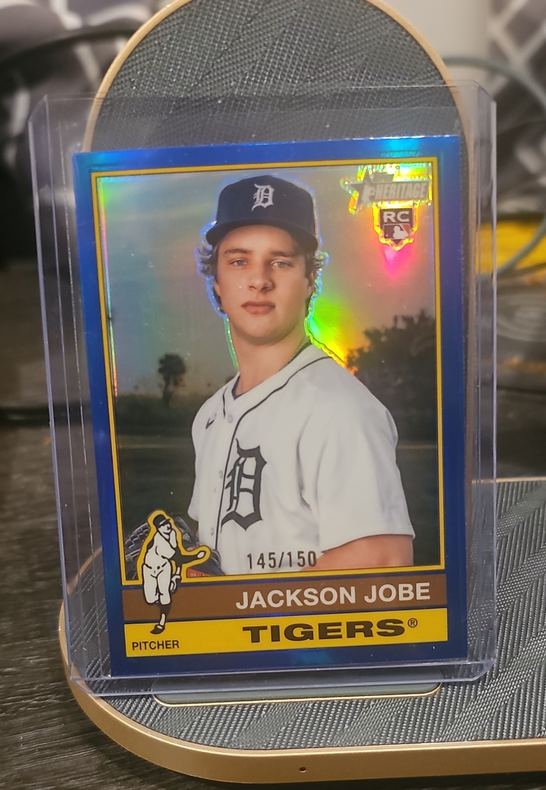 2025 Topps Heritage - Jackson Jobe #389 Chrome Blue Border /150 (RC)