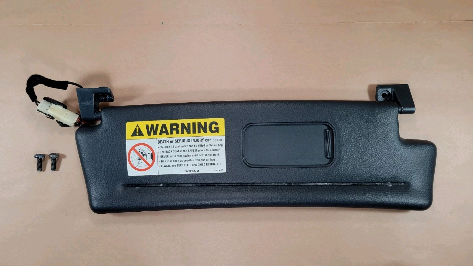 1998-2004 Volvo C70 Convertible Right Passenger Sun Visor Black OEM