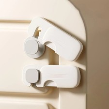 Cabinet Locks for Kids - Child Safety Locks for Doors and Drawers - White