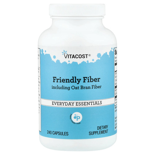 Friendly Fiber Including Oat Bran Fiber, 240 Capsules