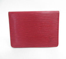 Autentico portafoglio LOUIS VUITTON Epi Porte 2 Cartes verticale porta carte ...