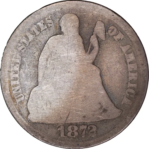 1872 10c Seated Liberty Dime ~ Good Details