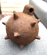 Antique Cast Iron Mace • Medieval Fighting Weapon • Collect/Cosplay • 3.5”/3lbs