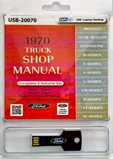 1970 Ford Truck Bronco Econoline Van Bus Shop Repair Manual Usb