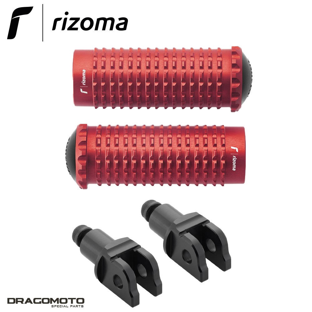 Pegs EXTRÊMES Moto Guzzi V85 TT Travel 2021-2023 RIZOMA PE631R PE792B rouge