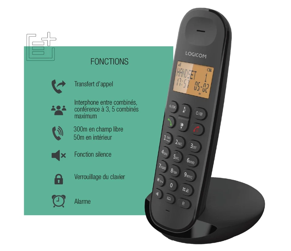 Teléfono inalámbrico analógico Logicom ILOA 150 DECT sin contestador... - Imagen 4 de 4