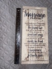 NEW Marriage Prayer Wall Plaque Faux Wood Grain 5.5"x12"
