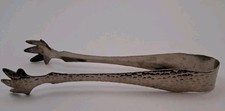 Vintage Hammered Silver Tone  Bird Claw Ice Cube Tongs