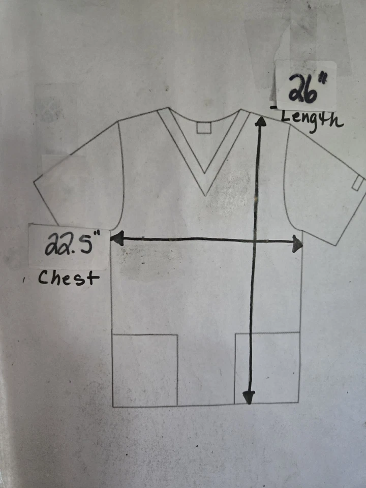 Cherokee IFLEX Scrub Top Size M-Black/Red/Blue Mid-Zip Front-Chest 22.5"/L 26" - Image 4 of 4