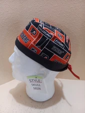 Philadelphia Flyers Block NHL Men's Skull/Chemo Surgical Scrub Hat/Cap Handmade