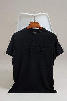 Hugo Boss Men's Short Sleeve BOSS Tiburt Solid Cotton Crew New Arrivals