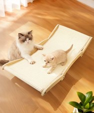 Large Sisal Cat Scratcher Bed Solid Wood Base 2-in-1 Extra-Wide 28 Inch Pad