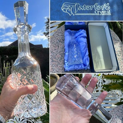 👀BOXED MINT WATERFORD ALANA IRISH Diamond Cut CRYSTAL GLASS DECANTER SIGNED 13” - Image 1 of 4