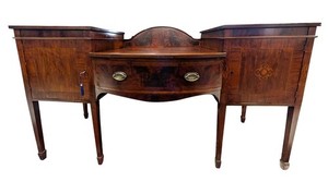 Antique Inlaid Marquetry Sideboard, Cellarette, Mahogany, 71.5″W, PA6859