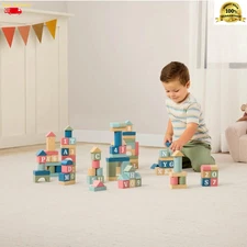Wooden Building Blocks Set 100pcs Colorful Stacking Educational Toy Kid Play New