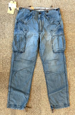 パンツ RRL / military cargo pants RRL Ralph Lauren Faded Blue Military Inspired Cargo Pants-MEN