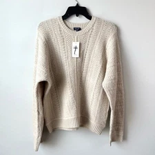 Splendid Delaney Textured Sweater In Natural Beige XL