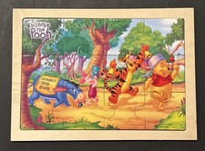 Disney Winnie The Pooh Pooh Friends Wooden Puzzle In Tray 12 Pieces Clean