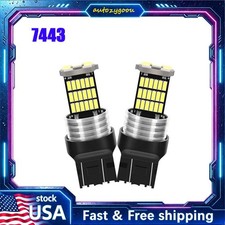 2pcs 7443 Led 6000k White Turn Signal Light Blinker Bulbs No Hyper Flash Us